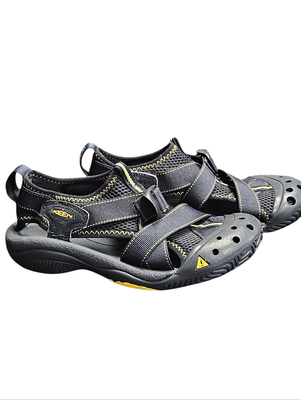 Keen Aqua Unisex W10 M8.5  Hiking/water Closed-toe Sandals Black W/yellow